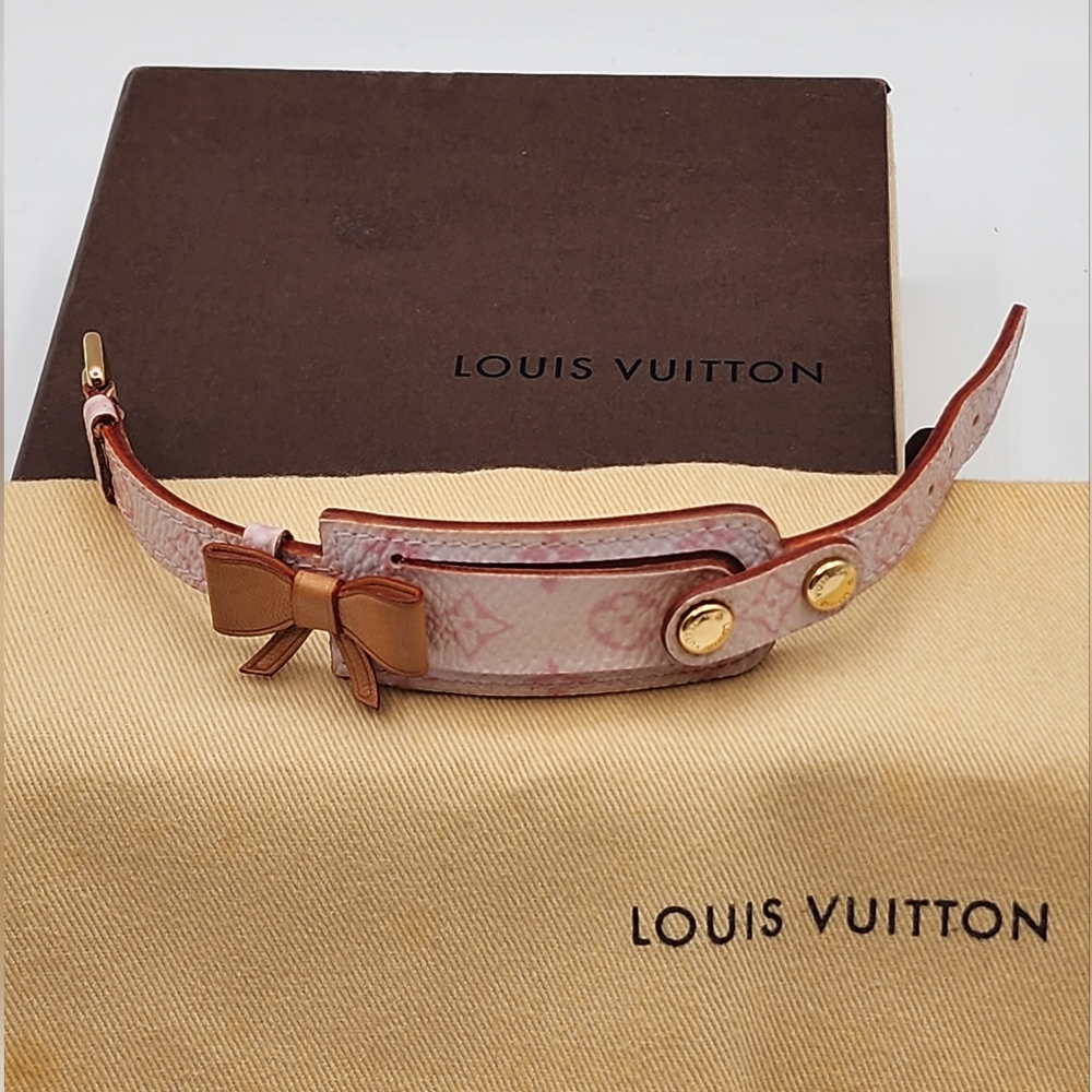 Louis Vuitton Pink Monogram Canvas Cherry Blossom Address Bracelet